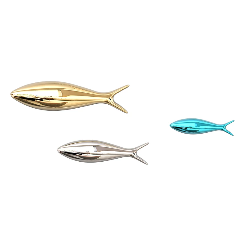 

2021 Creative Wall Decoration Pendant 3D Electroplating Fish Wall Paste Restaurant TV Background Wall Fish Wall Decoration