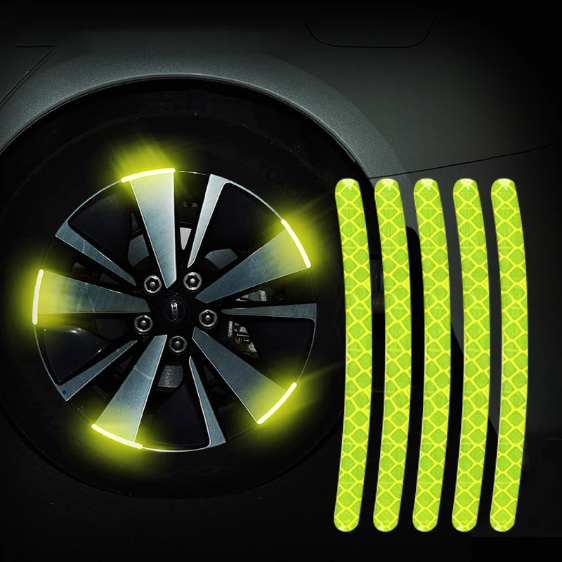 

20/40pcs Car Wheel Hub Reflective Sticker Tire Rim Reflective Strips Luminous Sticker For Night Driving Car-Styling Accessories