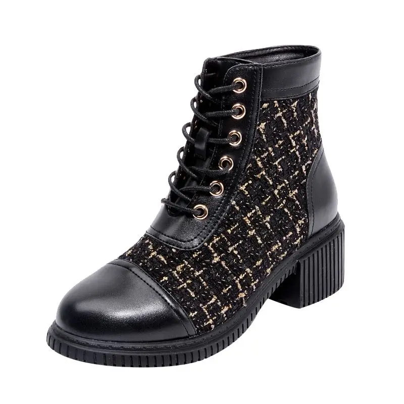 

Women's White Ankle Boots 2022 Ladies Chunky Winter Boot Female Shoes Black Platform Combat Boots Fur Plush Designer Punk Gothic