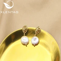 xlentag vintage hollow water drop baroque pearl drop earring luxury popular wedding accessories handiwork customizable ge1186