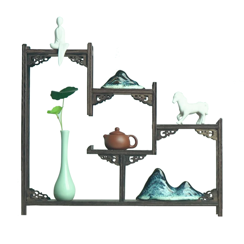 

YY New Chinese Style Retro Ornaments Antique Shelf Wine Cabinet Tea Room Desk Small Ornament