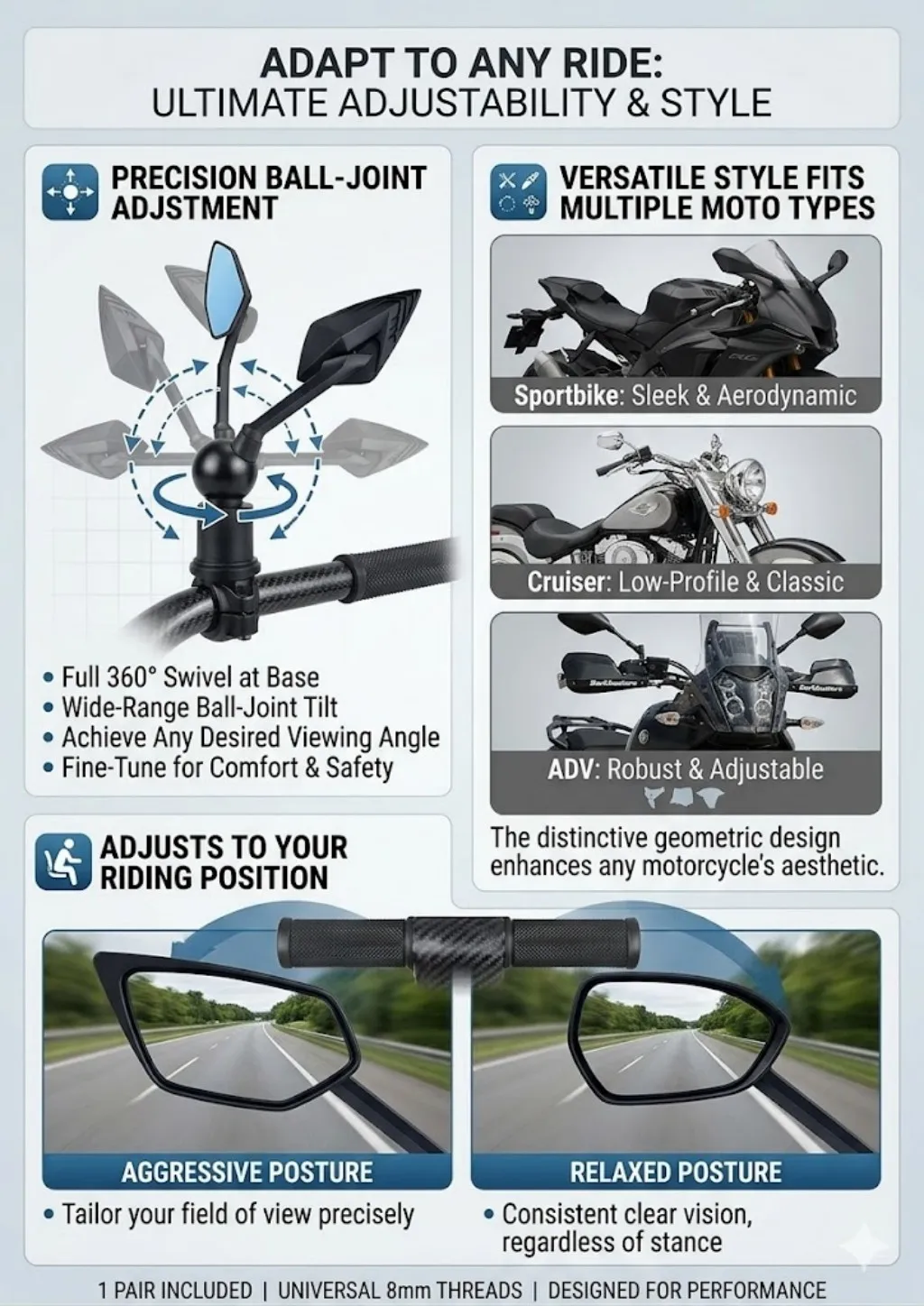Новое боковое зеркало для мотоцикла YAMAHA FAZER FZ1N FZ6 FZ8 FZ7 FZ16 FZ25 Fazer FZ, стильные зеркала для мотоциклов (art.: 3920d8eb7c8f2) - 3920d8eb7c8f2