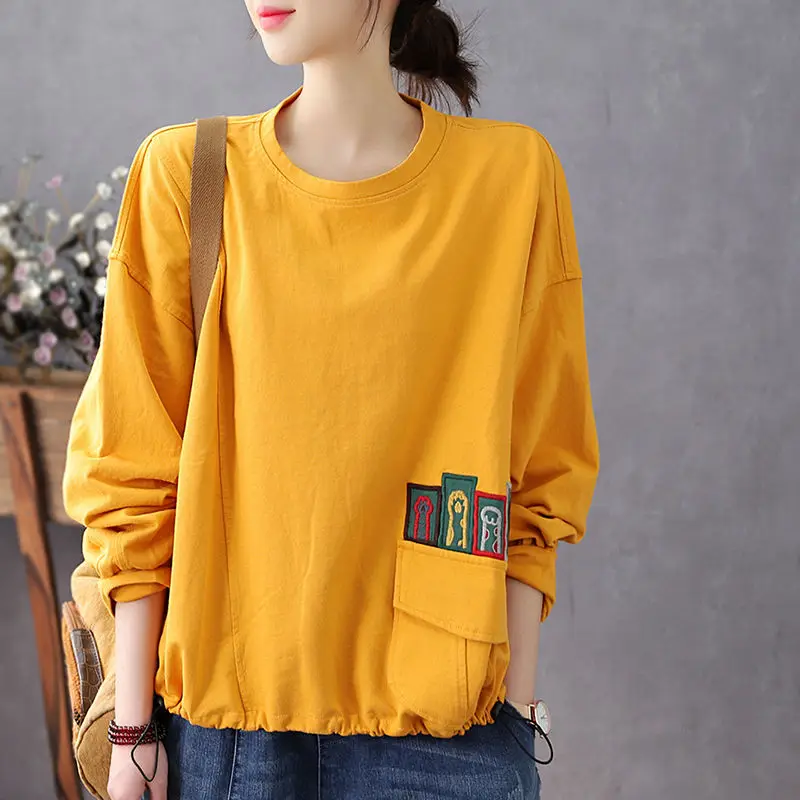

Spring and Autumn Sweatshirt Flocked Print Long Sleeve Top High Quality 2022 Winter Cotton Hoodie Women's Sweatshirts Cloth A401