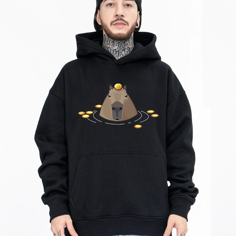

Funny Cute Capybara Hoodie Japan Anime Graphic Kawaii Sweatshirt Men Women Oversized Harajuku Streetwear Couples Fleece Pullover