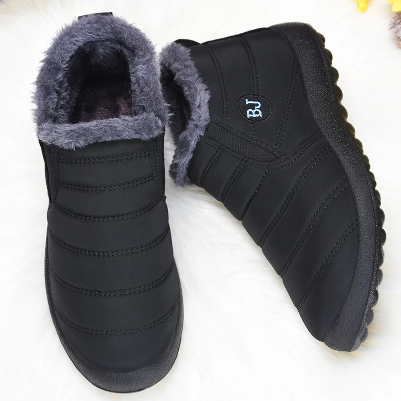 Men Boots Keep Warm Snow Boots Lightweight Winter Shoes Men Waterproof Winter Footwear Slip on Unisex Winter Boots Male Sneakers