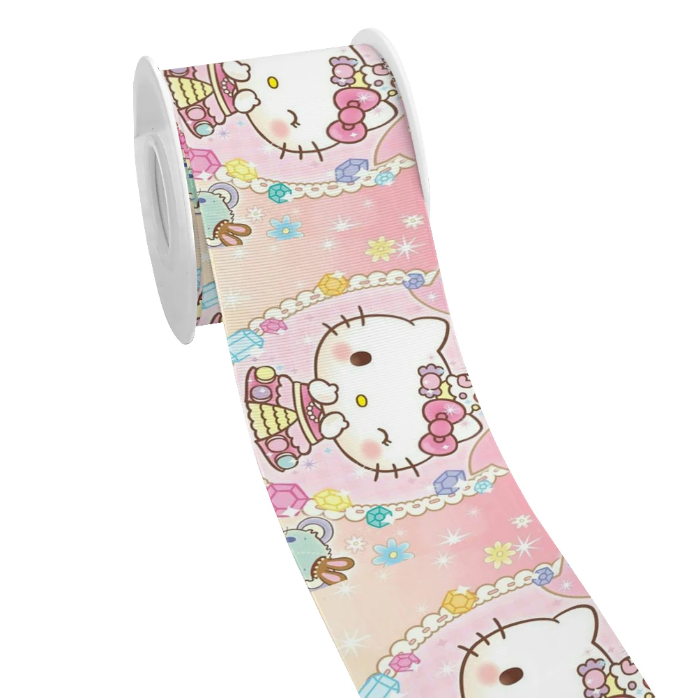 

Японский мультфильм Hello Kitty кошка корсажная лента для упаковки подарков Сделай Сам шитье искусство 10 ярдов атласная лента