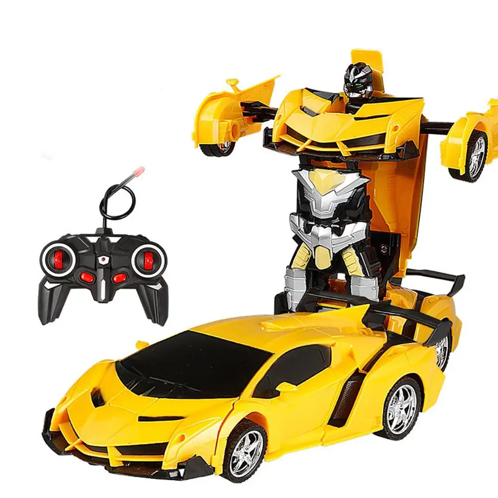 

Трансформирующая машинка с пультом дистанционного управления в масштабе 1:18, игрушечные машинки-роботы с одной кнопкой, детские игрушки в к...
