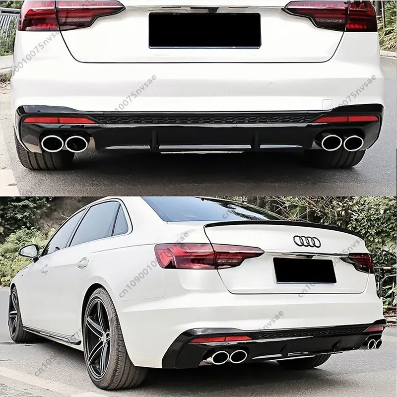 Фото Для Audi A4 S-Line S4 B9.5 B9 Facelift Saloon / Avant 2020-2025 (не для A4 Standard) Автомобильный задний бампер, балдахин, диффузор Bodykit №2