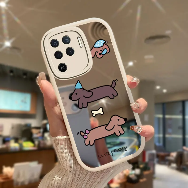 Soft Case For OPPO Realme Narzo 50i 50A Prime 50 20 Pro 30A GT Neo 2 X2 K3 K5 X XT Silicone Mirror Makeup Cute Dog Cover