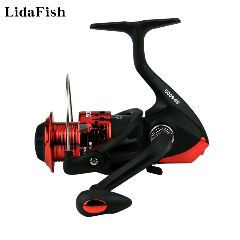 Enlarge New 3000 4000 5000 6000 7000 SP-Series 5.5:1 Black Red Fishing Reel Wear-resistant Spinning Wheel Fishing Accessories