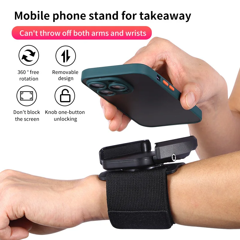 

Wristband Phone Holder for Fits All 4-7Inch Smartphones 360 Rotating Phone Wrist Strap Arm Band Holder for Iphone Samsung Xiaomi