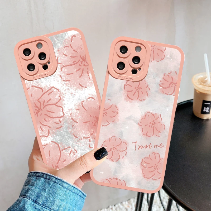

Flower Bud Phone Case for iphone 14 7 8 Plus SE2 11 12 13 Pro Max Flowers for iphone X XS XR Back Shockproof Cover Funda Shell