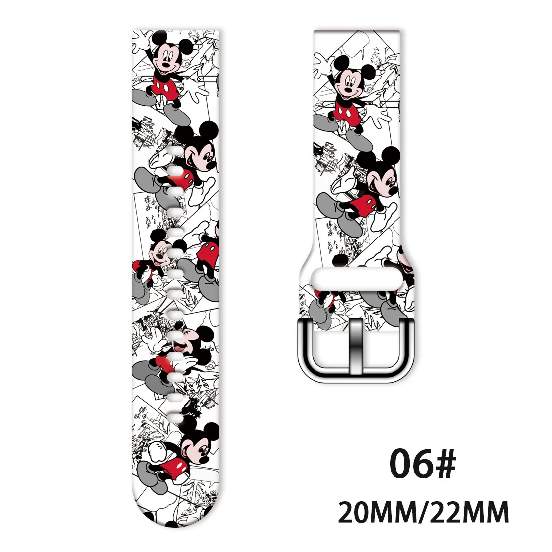 Фото Ремешок для часов Disney Mickey Minnie для Huawei watch 2Pro GT/GT2 Samsung galaxy watch/active2/gear sport/s3 Sz, классический ремешок 20 мм, 22 мм №3