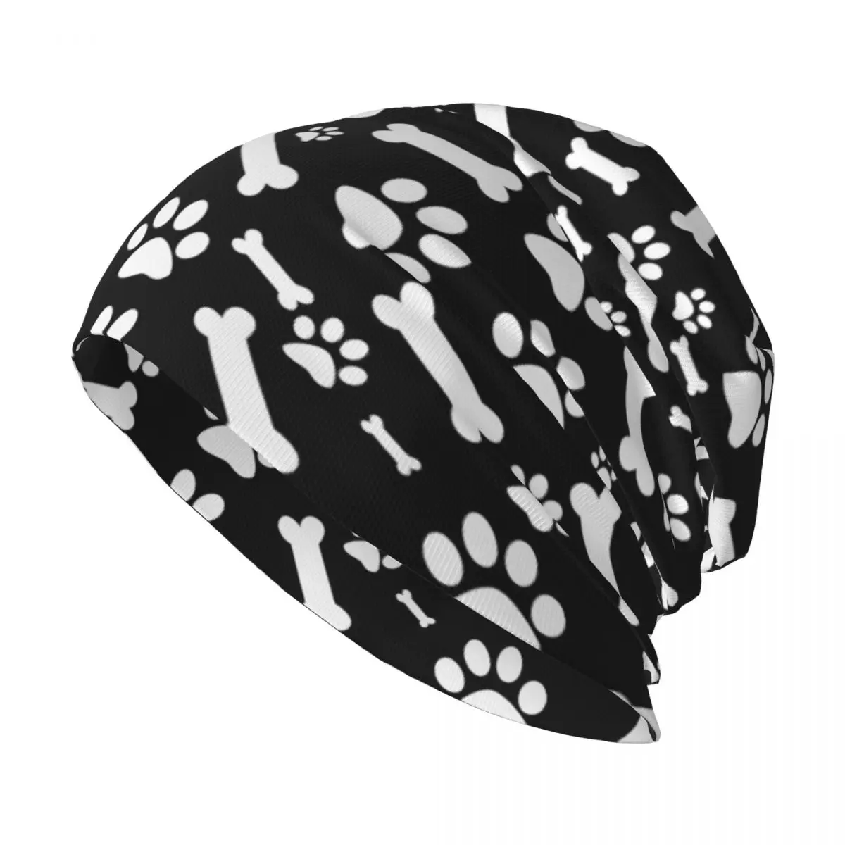 Cute Dog Paw Bonnet Hat Knitted Hat Goth Street Bones Pattern Skullies Beanies Hat Men's Women's Warm Head Wrap Caps