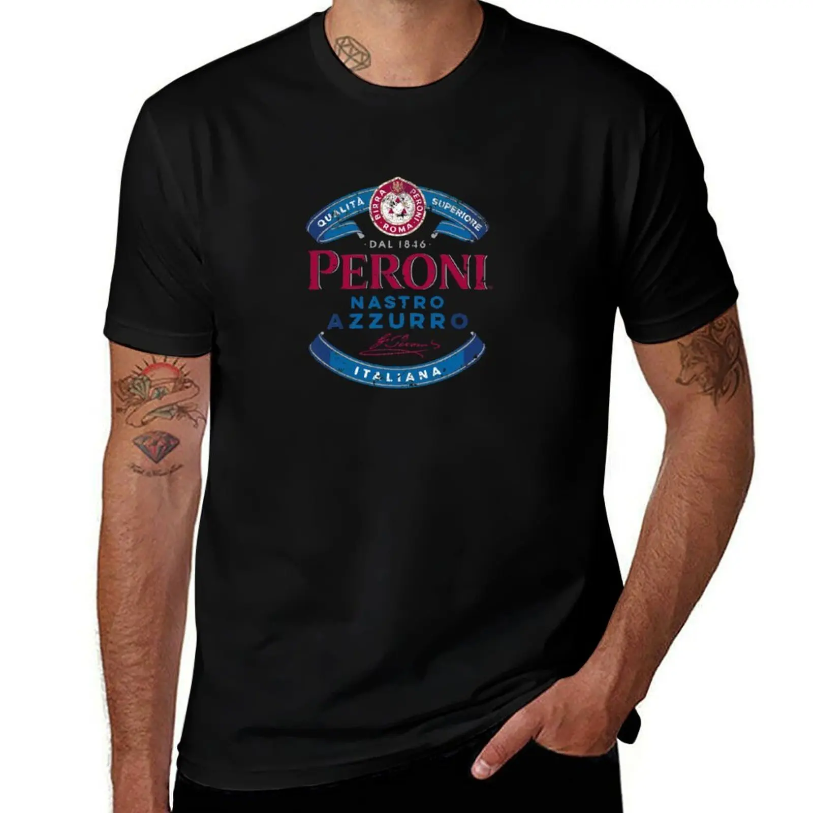 Фото Футболка Peroni Nastro Azzurro Italy в винтажном стиле с принтом №1