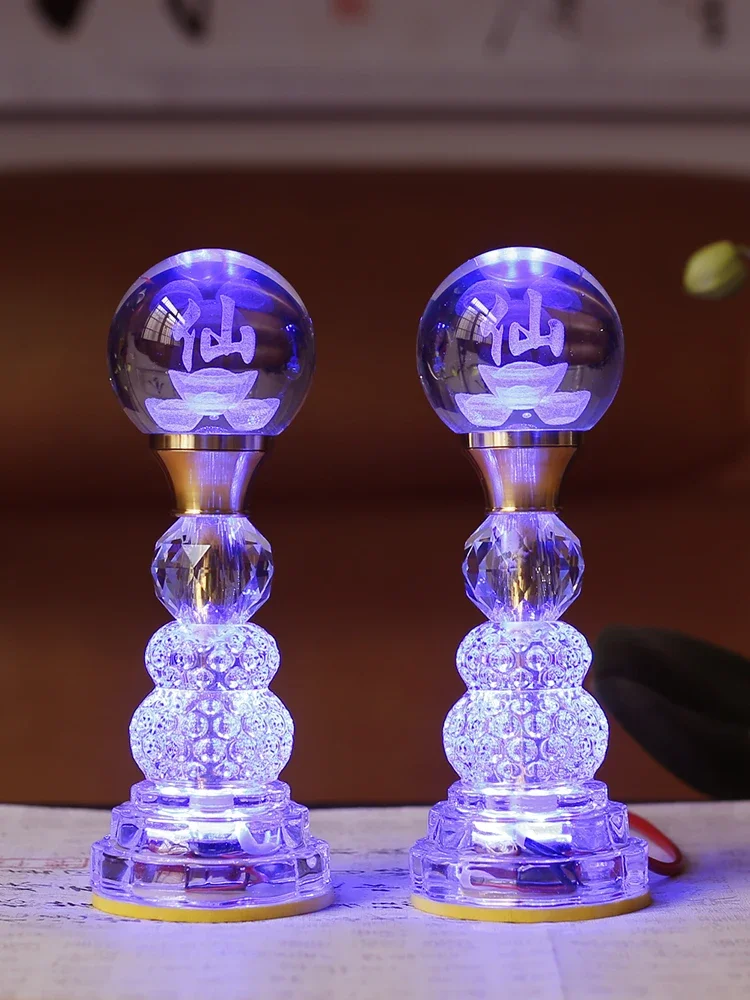 Яркая лампа в виде лотоса искусственный кристалл Guanyin Xianjia подключаемый стол для
