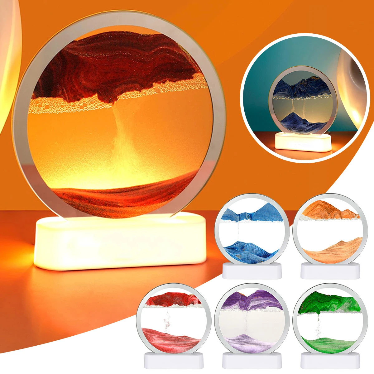 

Светодиодный ночник с движущимся песком, 3D светильник для глубоководного плавания, демонстрация картин, настольная лампа для дома и офиса, декоративный светильник