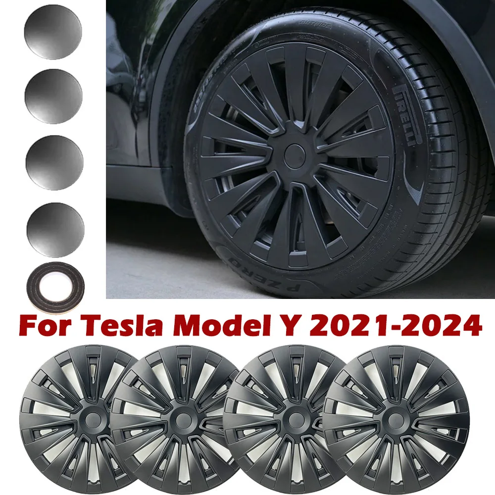 Колпачки на колеса для Tesla Model Y 2021-2024 колпачки 19 дюймов сменные PA + PPE комплект