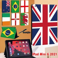 for ipad mini 6 case 2021 cover for ipad mini 6th generation 8 3 inch national flag series pattern folding stand case cover