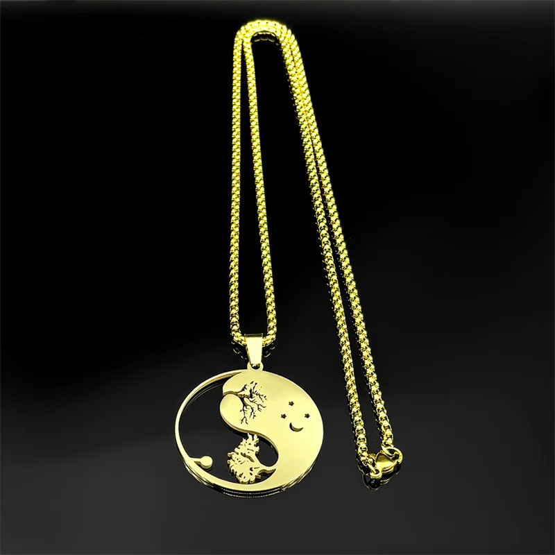 Китайский даосизм Ba Gua Taichi ожерелье Инь Янь Мужские украшения из нержавеющей