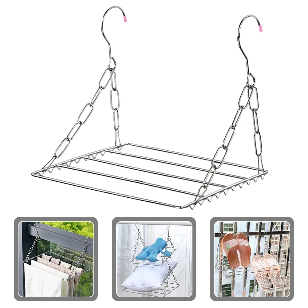 

Balcony Laundry Drying Rack Socks Shoes Hanger Organizer Metal Clothes Railing Windowsill Shelf Retractable Washing Lines