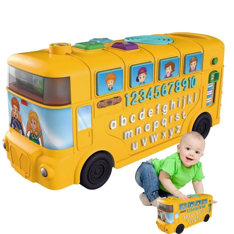 

Bus Toy Play Bus With Music And Light Teaching Aids Montessori Early Education Toys For Preschool Girls Boys Learn Numbers And