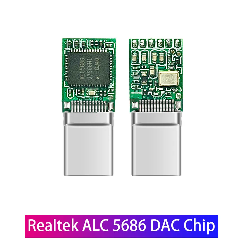 Фото Realtek ALC5686 USB Type C до 3,5 мм DAC ампер для наушников 16-32 Ом выход SNR 125 дБ PCM 32 бит 384 кГц для MacBook Android Windows 10 №2