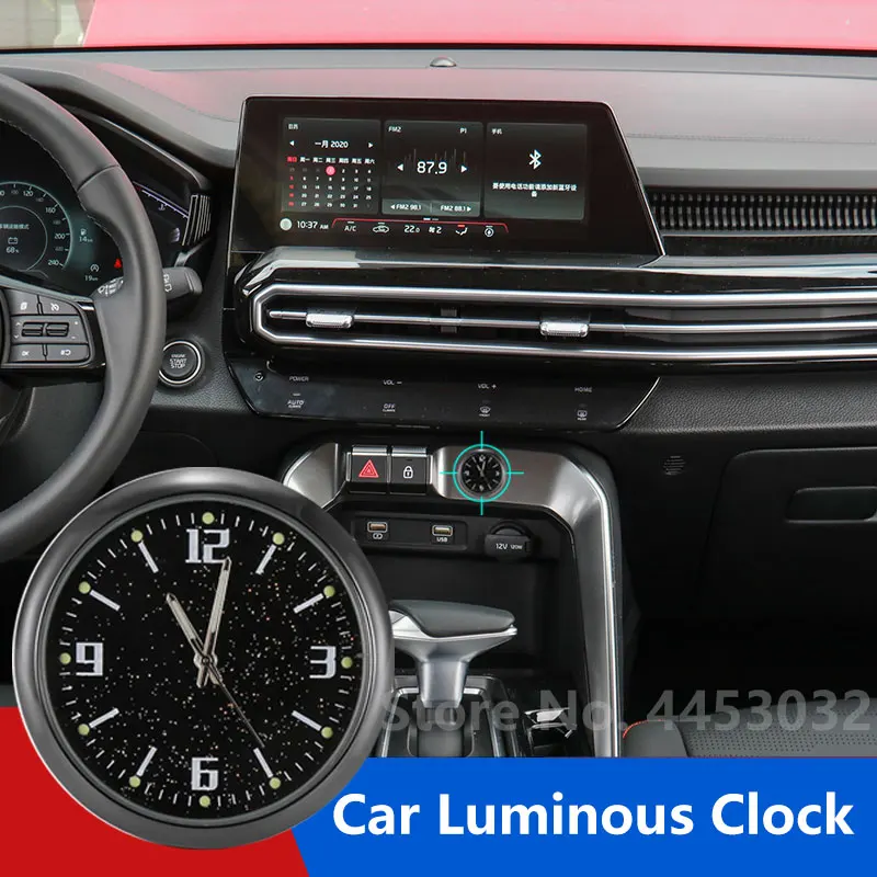 

Светящиеся мини-часы для Kia Sportage Rio 3 K5 K2 Soul, кварцевые универсальные автомобильные часы, электронные украшения, аксессуары