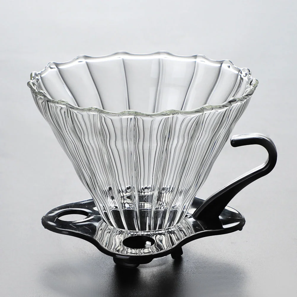 

2Pcs Reusable Coffee Filter Coffee Filter Holder Cone Filter Stand Glass Strainer Coffee Supply