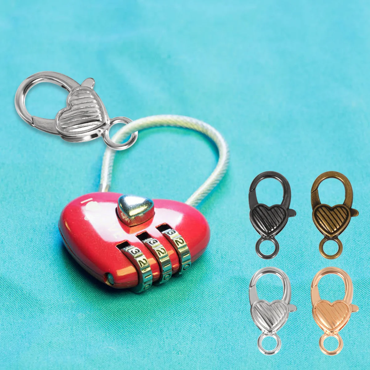 

Lobster Clasp Clasps Jewelry Claw Making Heart Keychain Necklace Alloy Fastener Kit Key Closure Swivel Ring Lanyard Earring