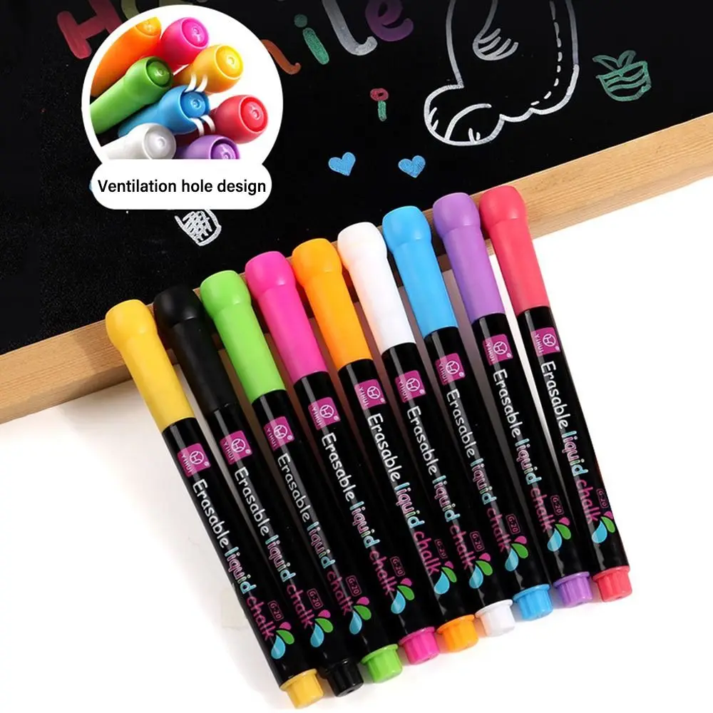 Dust Free Liquid Chalk Pen Erasable Whiteboard Art Marker Pen Highlighters For Blackboard Graffiti LED Board Writing Painting
