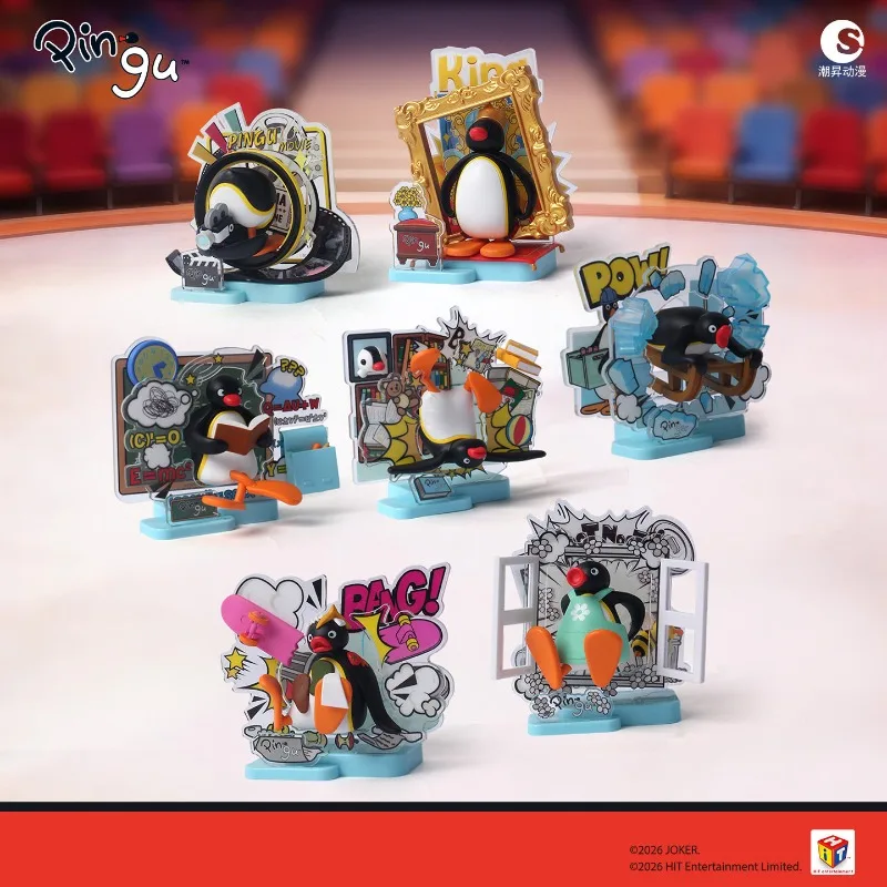 Фото Оригинальные игрушки-капсулы Pingus The Penguin Family: серия Micro-Theatre, коллекционные фигурки и настольные украшения в закрытых коробках №2