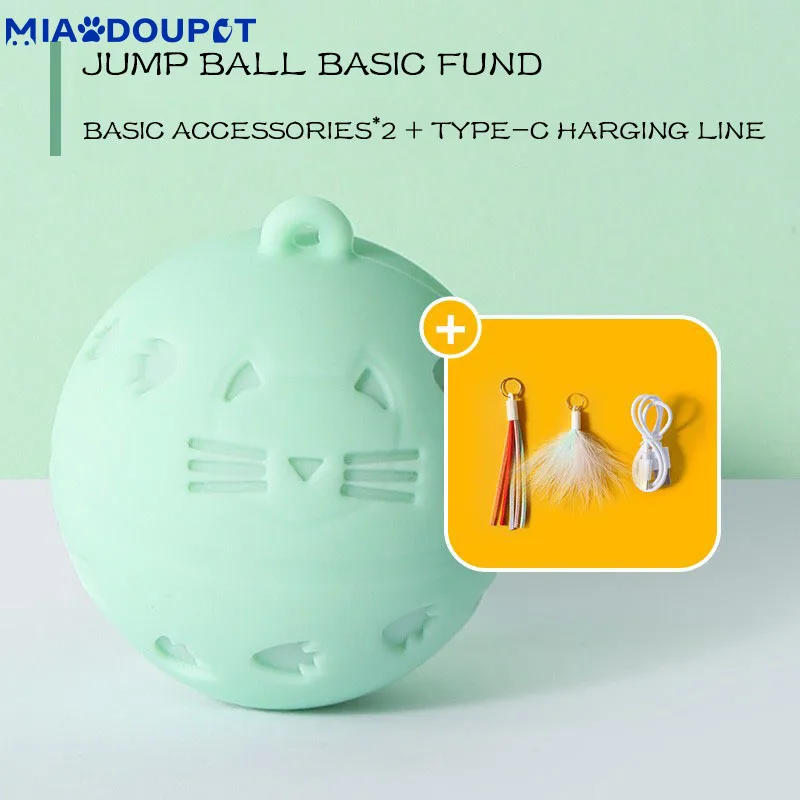 

MIAODOUPET Cat Toys Interactive Crazy Ball Interactive Cat Toy Automatic Cat Teaser Mobile Cat Jump Ball Vibration Sensor