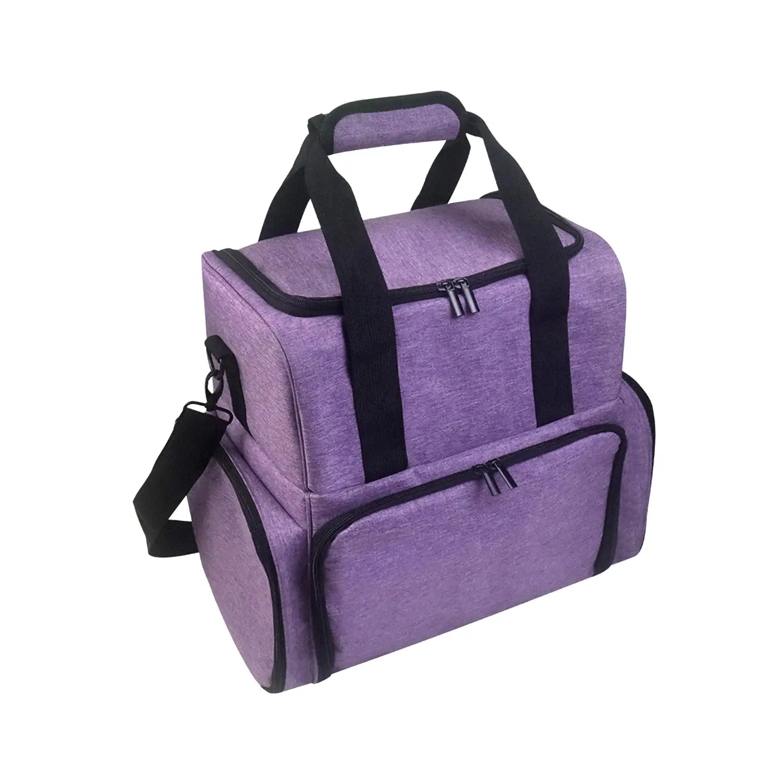 

Double Layer Nail Polish Storage Bag Purple Holds 80 Bottles 15ml 0.5 fl.oz Travel for Manicure Sets Nail Polish Case Makeup Bag