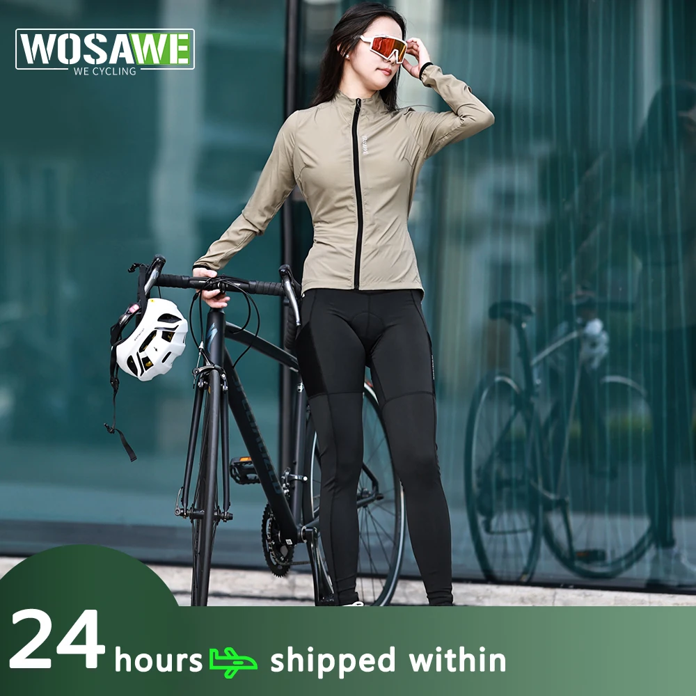 

Женская велосипедная одежда WOSAWE, Женская велосипедная куртка, брюки, костюм, светоотражающая ветровка с длинным рукавом, ветровка для горного и дорожного велосипеда, Джерси