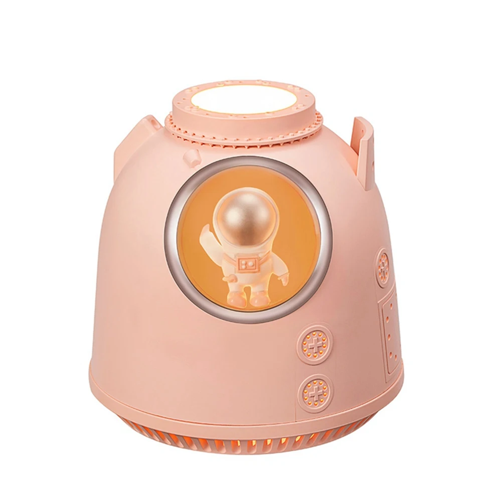 

260ML Space Capsule Air Humidifier Mist Aromatherapy Water Diffuser with LED Light Astronaut Humidificador Pink