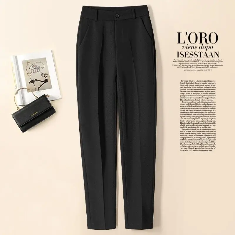 Casual High Waist Loose Wide Leg Pants Women 2023 New Spring Autumn New Female Solid Suits Pants Ladies Long Trousers X106