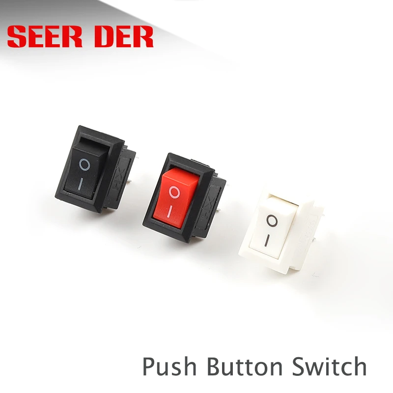 Кнопочный переключатель 10 шт. 21*15 мм SPST 2Pin 6A 250V KCD11 кнопочный вкл/выкл * 15 черный