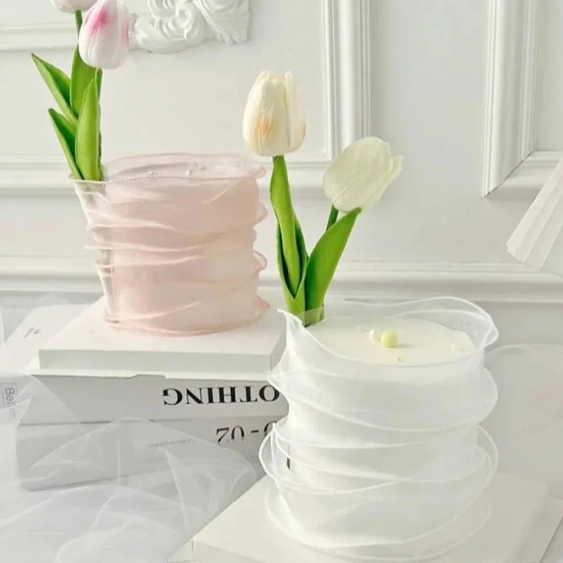 Лента рыбий хвост 10 м для рукоделия бант украшение волос букет шелковые ленты