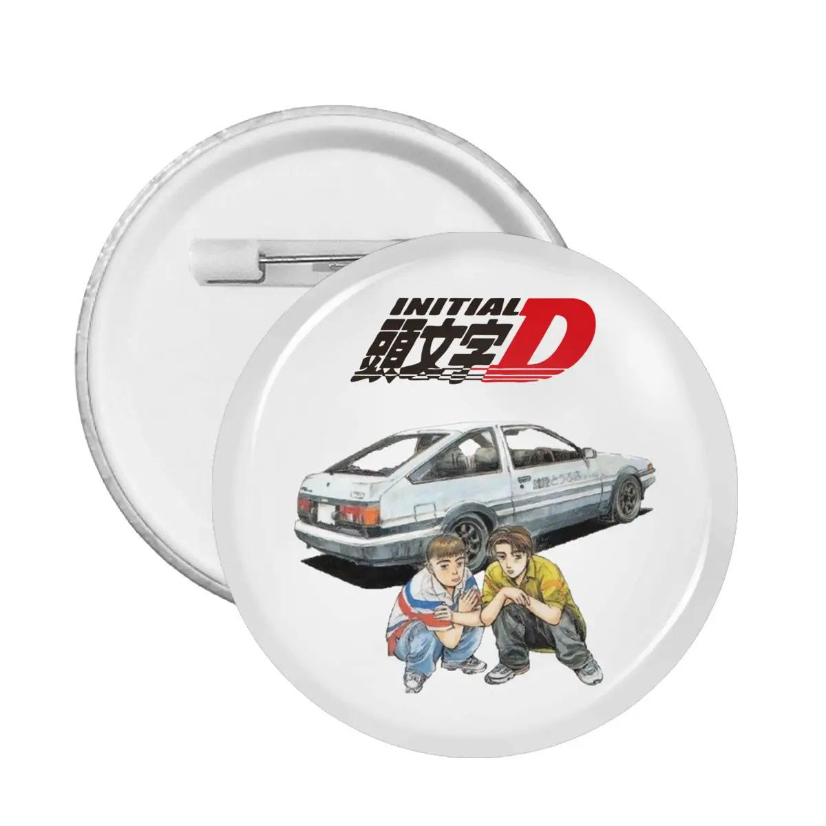 

PVC Initial D Takumi And Itsuki Oversized Badge Anime Fans Collections for Backpack Clothes 90s Japanese Anime Brooch Lapel Pins