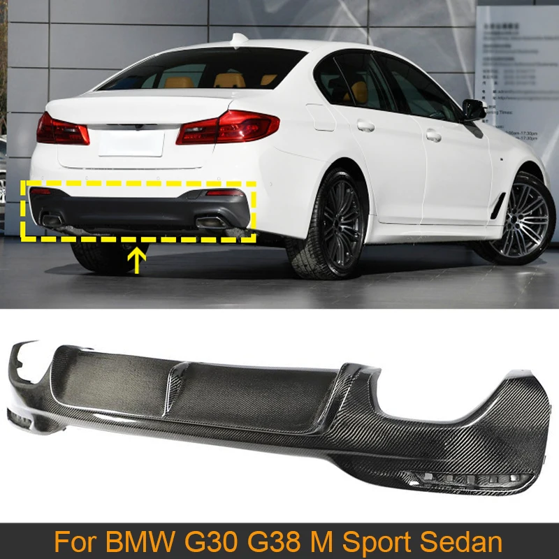 

Car Rear Bumper Diffuser Lip Spoiler For BMW 5 Series G30 G38 540i M Sport Sedan 4 Door 2017-2019 Carbon Fiber Rear Diffuser Lip