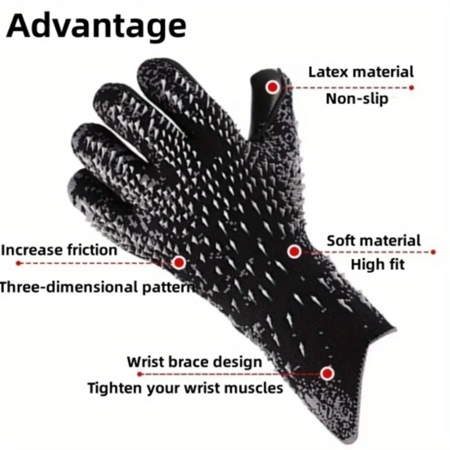 1 пара профессиональных утолщенных латексных футбольных вратарских перчаток