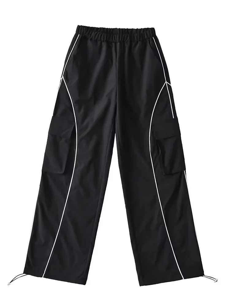 Осень/зима новинка 2024 повседневные брюки с высокой талией женские свободные