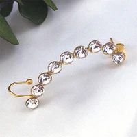 trendy elegant ear bone crystal ear cuff clip earrings women girl wrap stud wedding party jewelry boucle oreille femme e9548s01