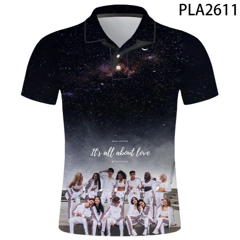 

Polo Homme Now United Fashion Men Shirts Streetwear Casual Hombre Camisas De Polo Harajuku Cool 3D Printed Short Sleeve