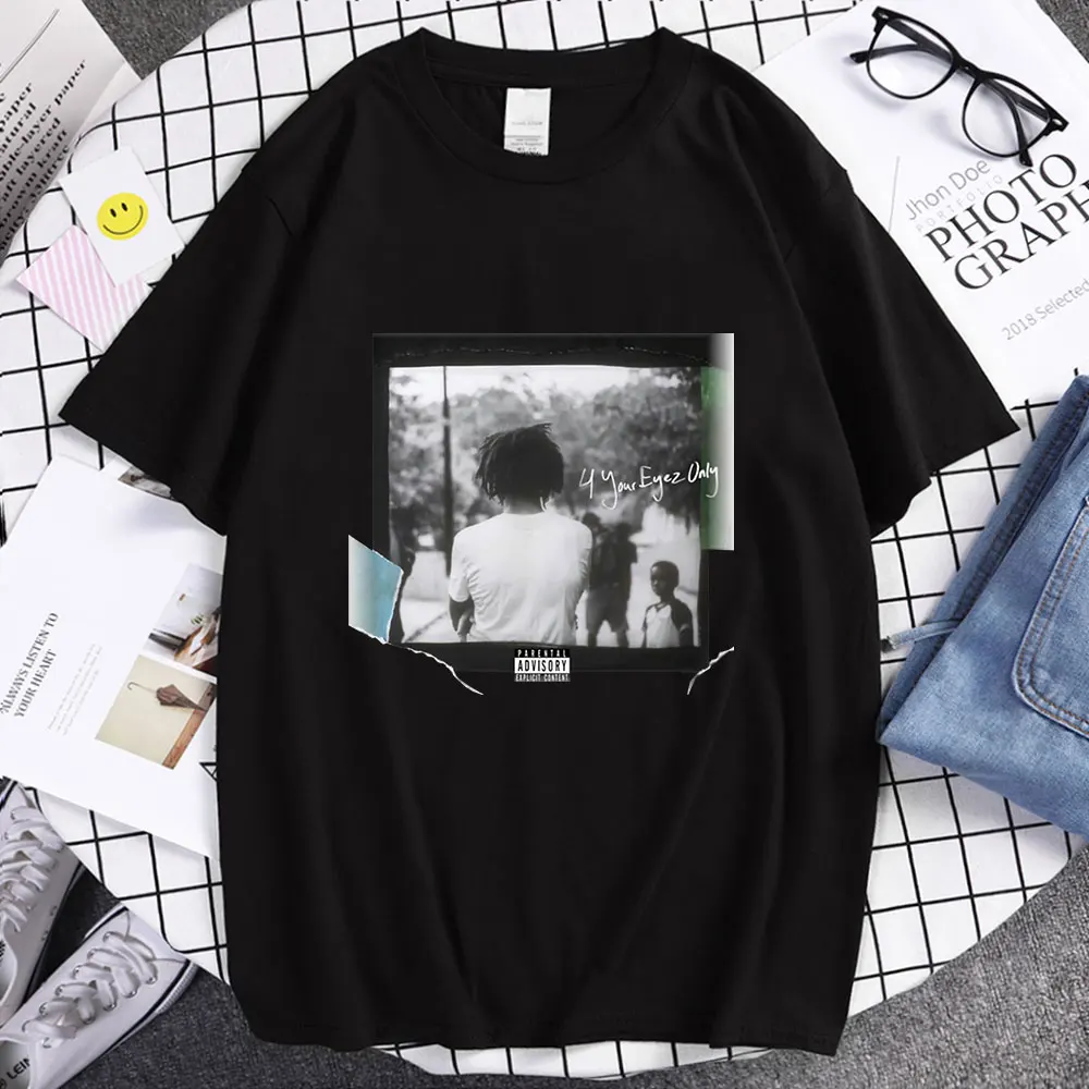 

Летняя Тонкая Повседневная свободная Мужская футболка Rapper J Cole - 4 Your Eyez с коротким рукавом, в стиле ретро, с принтом Харадзюку, 2022