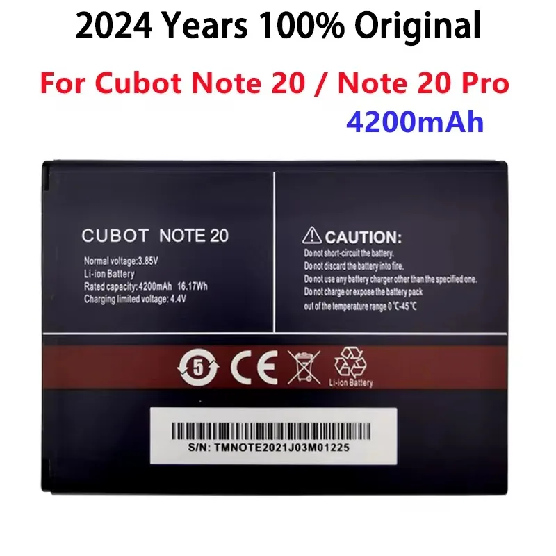 Новый оригинальный аккумулятор 2024 года для Cubot Note 20/Note 20 Pro 4200 мАч мобильного