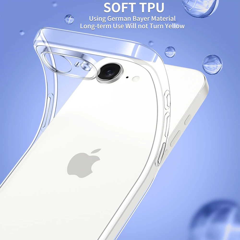 Фото Мягкий чехол для iPhone 17e 16e 17 16e, прозрачная ультратонкая силиконовая задняя крышка для iPhone 17e iPhone 16e, прозрачный противоударный чехол №5