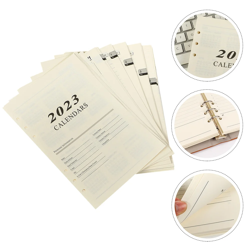 Papier Lose Blatt Journal Gefüttert Refill A6 Dairy Einsätze Minen 2023 Buch Füllstoff Blatt Binder Planer Einfügen