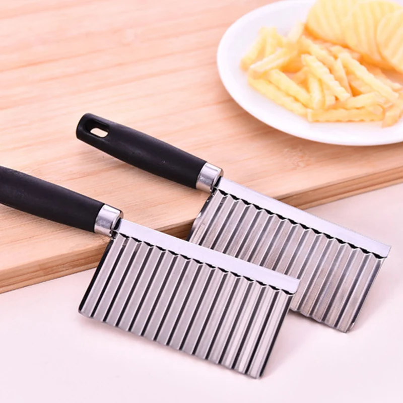 

Kitchen Gadget Potato Wavy Edged Knife Stainless Steel Vegetable Fruit Cutting Tool Kitchen Accessories French Fries Machine